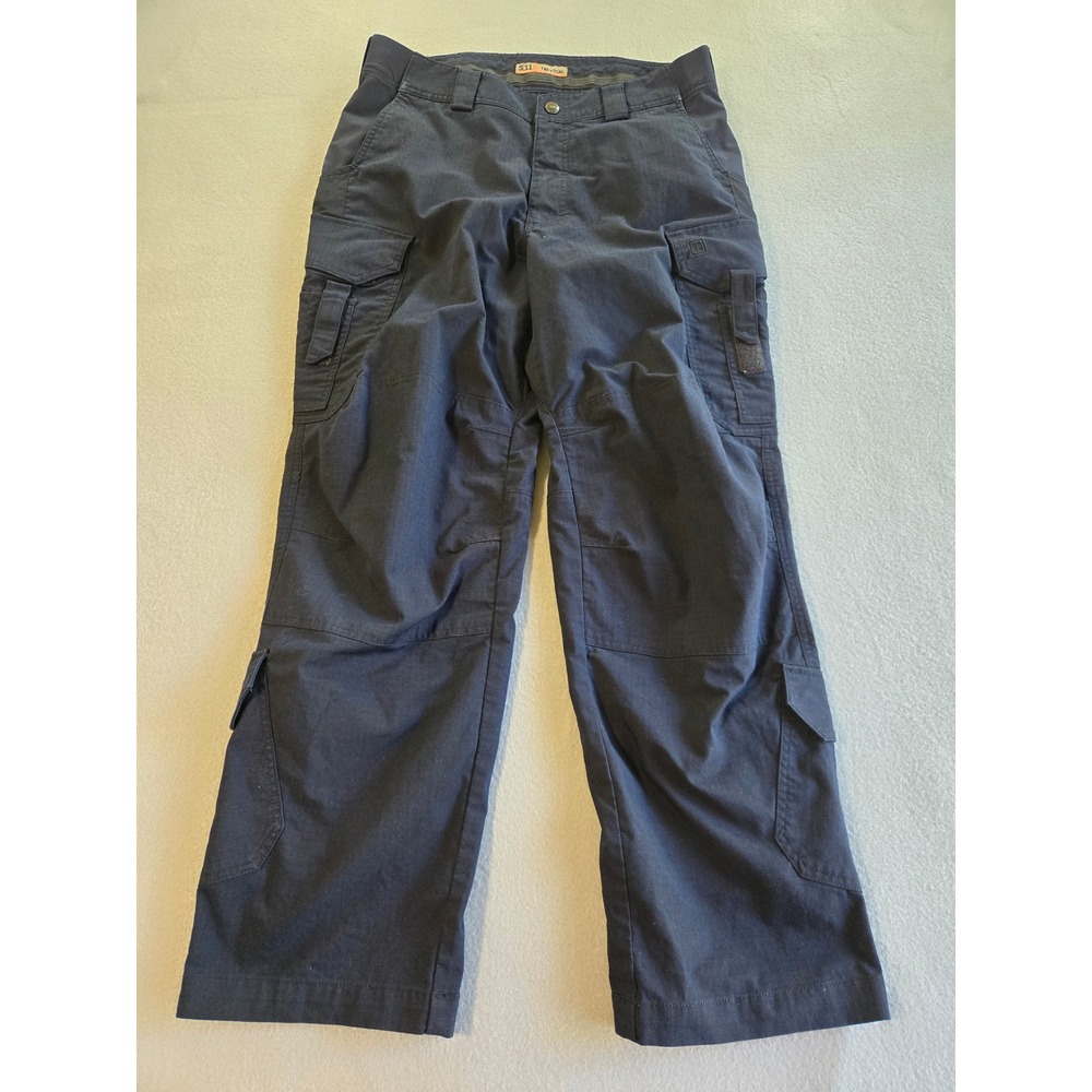5.11 Tactical Cargo Pants Men 34x30 Dark Navy Ripstop Multi-Pocket Work Trousers
